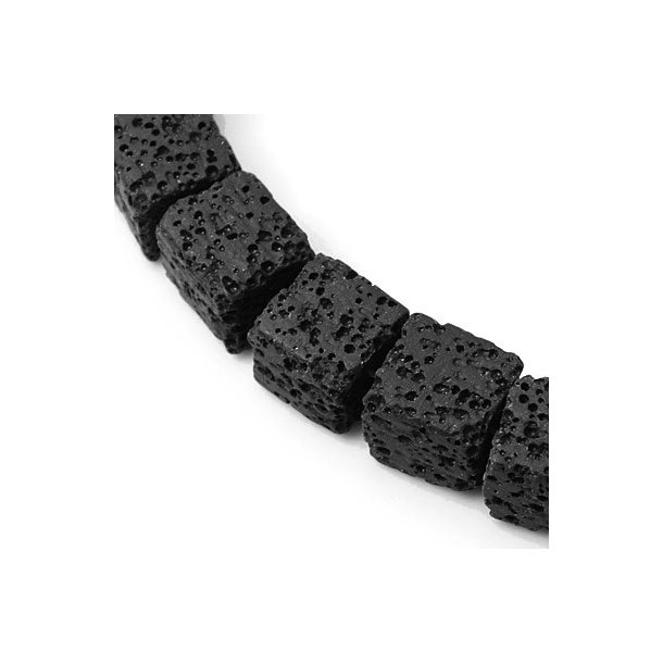 Lava-Perle, Wrfel, 14x14x14 mm, 6 Stk.
