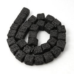 Lava-Perle, Wrfel, 14x14x14 mm, 6 Stk.