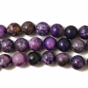 Lepidolite, purple shimmering with sparkles, 8mm, 6pcs.