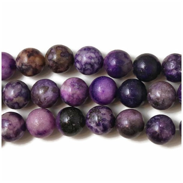 Lepidolite, purple shimmering with sparkles, 10mm, 6pcs.