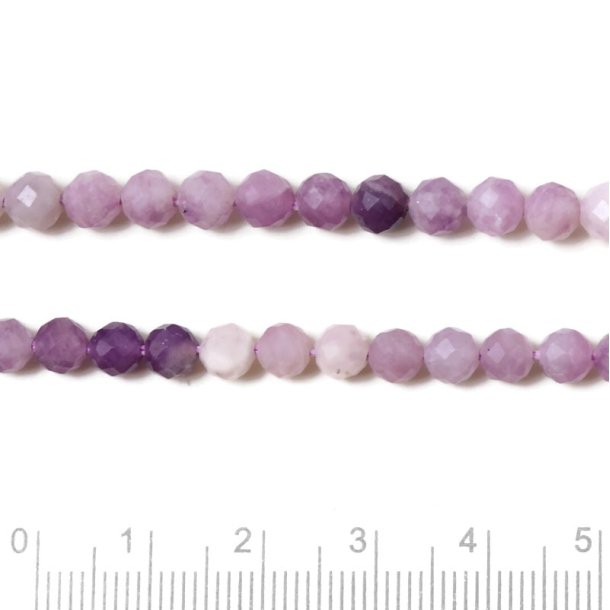 Lepidolite, light purple, faceted, round  5mm, 10 pcs
