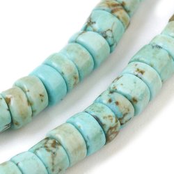 Magnesit, Heishi-Perlen, trkisfarben, ca. 4x2 mm, flach rund, 20 Stck