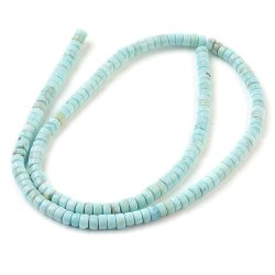 Magnesit, Heishi-Perlen, trkisfarben, ca. 4,5x2,5 mm, flach rund, 20 Stck