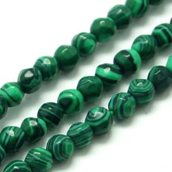 Malachit (Imitation), ganzer Strang, facettierte Perlen, 3 mm,&nbsp;120 Stk.