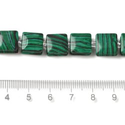 Malachit-Imitat, quadratische Verschlussperle, grn marmoriert, ca. 10x10x5 mm, 1 Stck