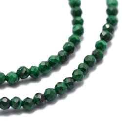 Malachit, (imitat) ganzer Strang, facettierte Perlen, gr&uuml;n, ca. 2 mm,&nbsp;190 Stk.