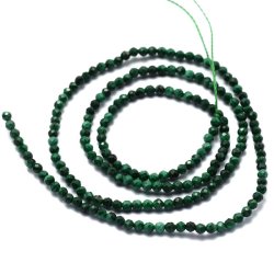 Malachit, (imitat) ganzer Strang, facettierte Perlen, gr&uuml;n, ca. 2 mm,&nbsp;190 Stk.