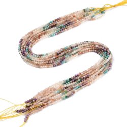 Gemischte Steine, ganzer Strang, gemischte helle Farben, facettiert, 3,5x3 mm, ca. 130 Stk