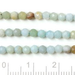 Steinmix, ganzer Strang, gemischte trkis und braune Farben, facettiert, 3,5x3 mm, ca. 130 Stck