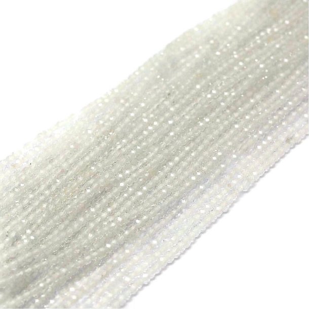 Moonstone, full strand, faceted round, clear bead, 2 mm, appx. 140 pcs.