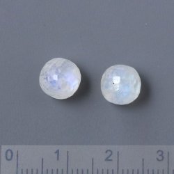 Mondstein-Perle, angebohrt, facettiert, trub wei, 8 mm, 1 Stk.