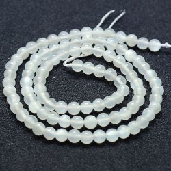 Mondstein, ganzer Strang, runde Perle, wei&szlig;, rund, 4 mm, ca. 95 Stk