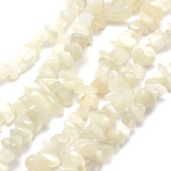 Mondstein, Strang, kleine Nuggets, ca. 8x4x2 mm, ca. 230 Stk