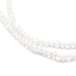 Mondstein, ganzer Strang, wei&szlig;, facettierte runde Perle, 2 mm, ca. 140 Stk