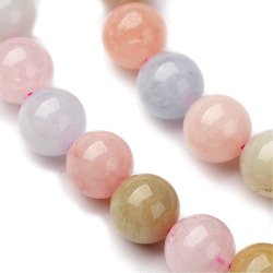 Morganite, helle Pastell Farben, glatt rund, 4 mm, 20 Stk