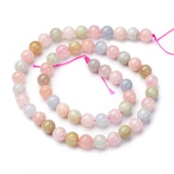 Morganite, helle Pastell Farben, glatt rund, 4 mm, 20 Stk
