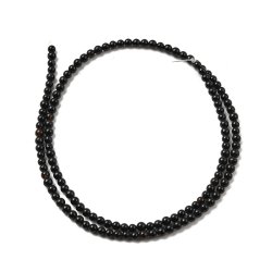 Ganzer Strang, Onyx Perle, glnzend, schwarz, rund, 3 mm, 118 Stk.