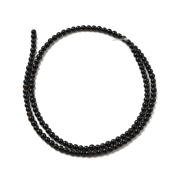 Entire strand of beads, onyx bead, round, black, polished, 3mm, 118pcs.