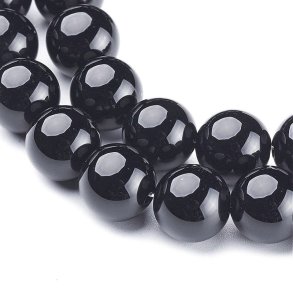 Onyx bead, round, black, 12mm, 6pcs.
