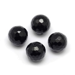 Onyx Perle, angebohrt, facettiert, rund, A-grade, 6 mm, 2 Stk.