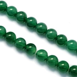 Green onyx beads, dark green, 10mm, 6pcs