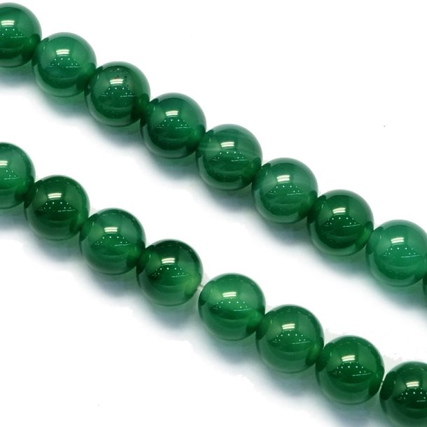 Green onyx beads, dark green, 10mm, 6pcs