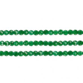 Green onyx, dyed, full strand, faceted, round, 2mm, ca. 170pcs
