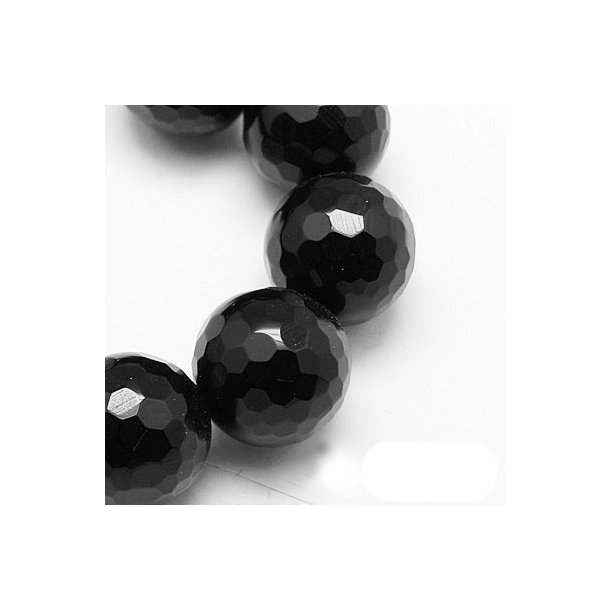 Onyx bead, entire strand of beads, facetted, 16mm, 25pcs.