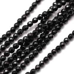 Onyx Perle, ganzer Strang, schwarz, facettiert, rund, 3 mm, ca. 130 Stk.
