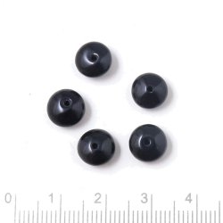 Onyxperle, ganzer Strang, schwarz, rundell, Heishi 9x4,5 mm, ca. 80 Stck