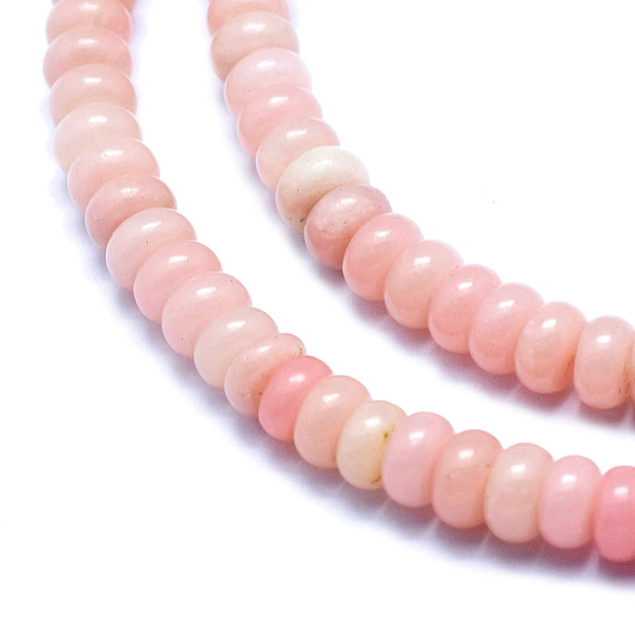 Pink Opal Perle, Naturlig Rosa, Rondel, 4,5x3 mm, 20 Stk til Smykkefremstilling