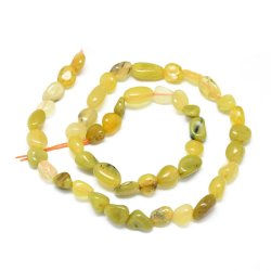 Gelbe Opalperlen, ganzer Strang, ovaler Nuggets, ca. 10x8 ca. 39 Stk.