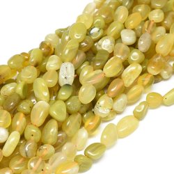 Gelbe Opalperlen, ganzer Strang, ovaler Nuggets, ca. 10x8 ca. 39 Stk.