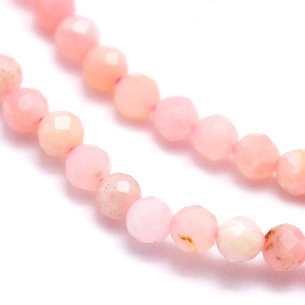 Pink opal, round, faceted, 4 mm, 10 pcs.