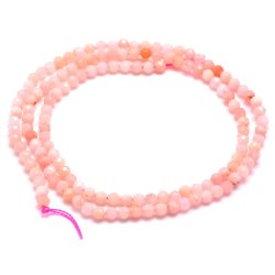 Rosa Opal, rund, facettiert, 4 mm, 10 Stk.