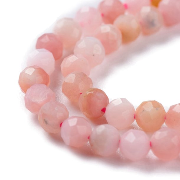Pink opal, strand, round, faceted, 2,5 mm, approx. 150 pcs.