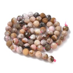 Pink opal, round, faceted, appx. 6 mm, 10 pcs.