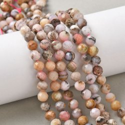 Pink opal, round, faceted, appx. 6 mm, 10 pcs.