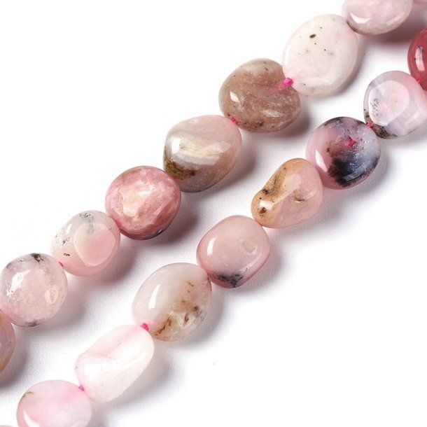 Pink opal, strand, polished, natural nugget beads, appx. 10x8mm, 6 pcs