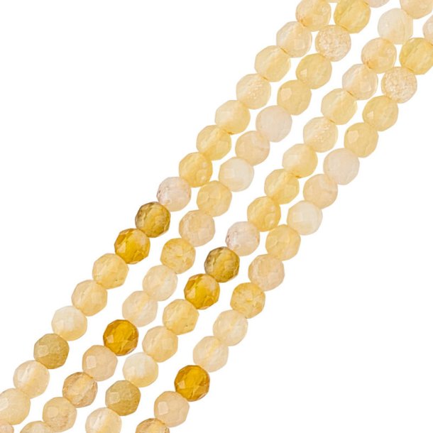 Yellow Pink opal, strand, round, faceted, 2 mm, approx. 190 pcs.