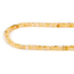 Gelber Opal, ganzer Perlenstrang, rund, facettiert, 2 mm, ca. 190 Stk.