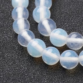 Imitation opalite, round beads, soft bluish, 6mm, 10pcs.