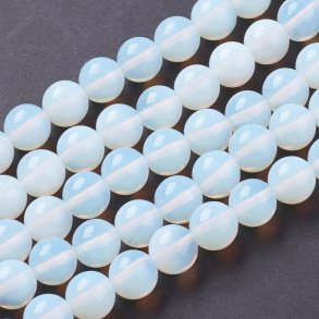 Opalite, round bead, soft bluish, 10mm, 6pcs.