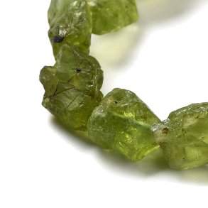 Peridot, half strand, oblong polished nuggets, approx. 8x6x5 mm, approx. 25 pcs