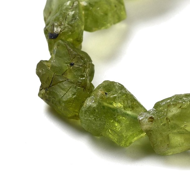 Peridot, half strand, oblong polished nuggets, approx. 8x6x5 mm, approx. 25 pcs