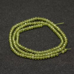 Peridot, ganzer Strang, rondelliert, facettiert, klare grne Perle, 3x2 mm. ca. 170 Stk.