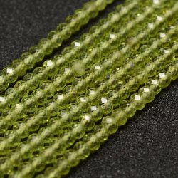 Peridot, ganzer Strang, rondelliert, facettiert, klare grne Perle, 3x2 mm. ca. 170 Stk.