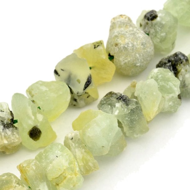 Prehnite, rough nuggets, green, 12-16x6-12 mm, 6 pcs