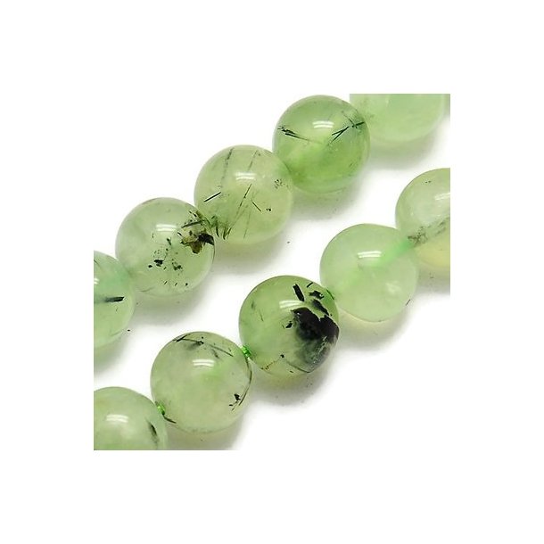 Prehnite, whole strand of beads, clear light green, round, 10mm, 39pcs.