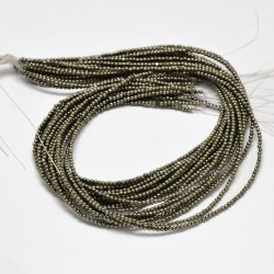 Pyrith, ganzer Strang, runde Perle, 3 mm, A-Qualitt, 125 Stk